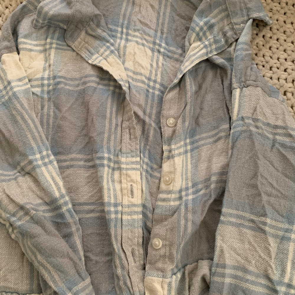 American Eagle Outfitters Striped Shirt in Blue and White